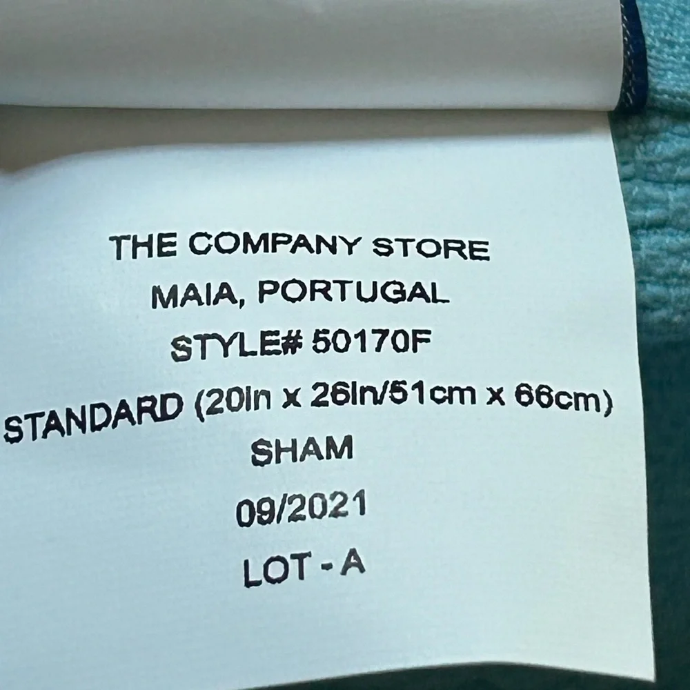 The Company Store Putnam Cotton Matelassé Shams Standard- Lagoon Blue